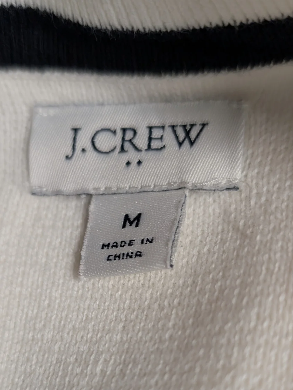 J. Crew Tipped Open Front Cardigan Size M 100% Cotton Like New!
